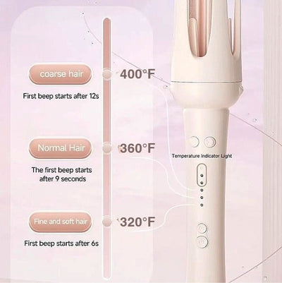 5 in 1 Automatic Curling Iron Set with Interchangeable Ceramic Barrels, Straightening & Volumizing Brush, 3 Temp & Timer, Fast Heating Dual Voltage