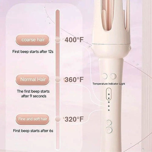 5 in 1 Automatic Curling Iron Set with Interchangeable Ceramic Barrels, Straightening & Volumizing Brush, 3 Temp & Timer, Fast Heating Dual Voltage