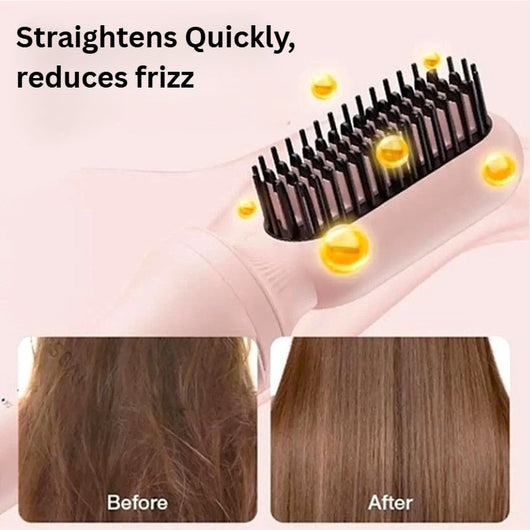 5 in 1 Automatic Curling Iron Set with Interchangeable Ceramic Barrels, Straightening & Volumizing Brush, 3 Temp & Timer, Fast Heating Dual Voltage